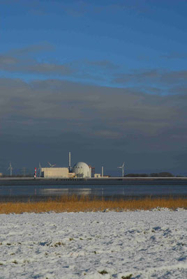 15- Brokdorf im winter, Schnee, Elbe