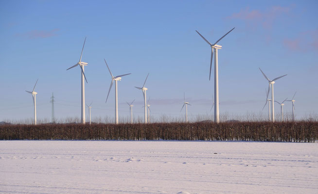 57 - Windrad, Windkraftanlage, Windkraft, Windgenerator, Ökostrom,  Windpark Oederquart, Winter, Schnee, verschneit