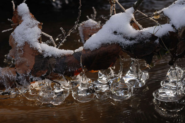 15- Eisglöckchen Bach, Kristalle, Winter, Eis