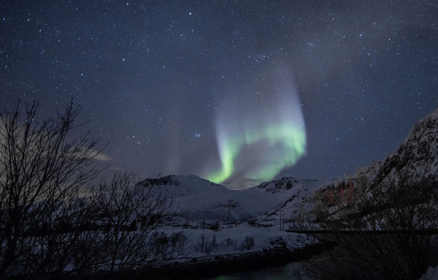 Nordlicht über dem Rundfjellet, welchen wir zwei Tage zuvor bestiegen hatten