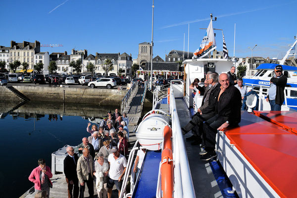 L'embarquement à bord de l'Aigrette III