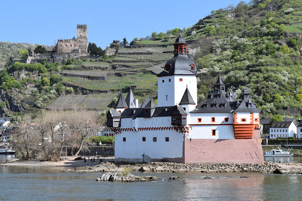 Le château de Pfalzgrafenstein sur lîle de Falkenau près de Kaub