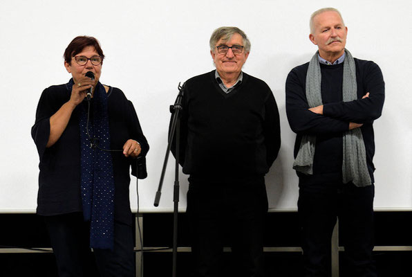 Jean-Pierre Mounier porteur du projet entouré de Mme Charlot et Mr Jean-Pierre Robert, président-adjoint de GEMOUV35