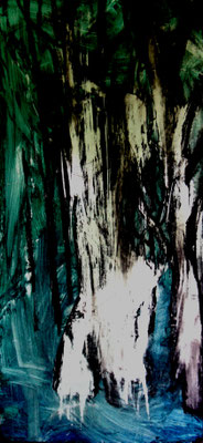 Im Moor - Farbe auf Holztafel (70x120) © Christopher A. Oberdorfer