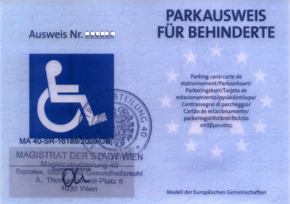 Welcher Grad Der Behinderung Für Parkausweis blauer Parkausweis mit dem Rollstuhlzeichen - Evaluierung - Steiner