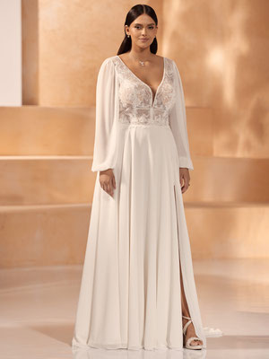 Vintage-Brautkleid mit langen Ärmel 