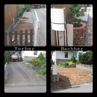 Einfahrt neu gestaltet mit Stellplatz