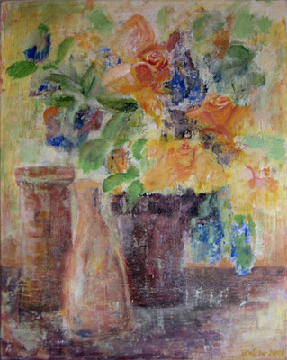 Zweikeimblättriges, 100x80 cm, Acryl auf Leinwand