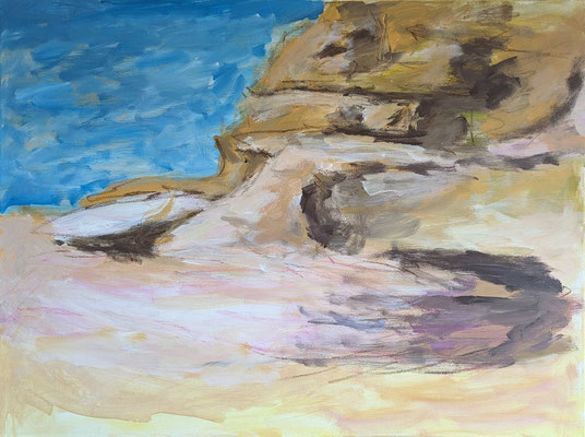 Strukturen der Wüste I, 60x80 cm, Acryl u. Ölkreide auf Leinwand