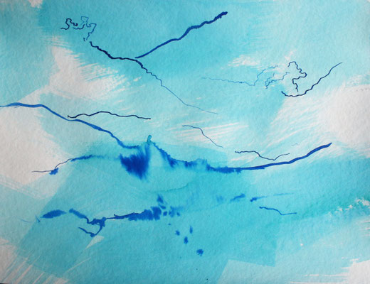 Am Meer I, 36x48 cm, Aquarell auf Papier 