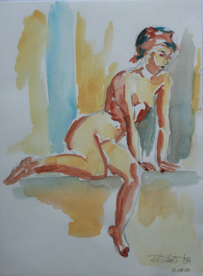 Akt Nr. 03, 32x24 cm, Aquarell auf Papier 