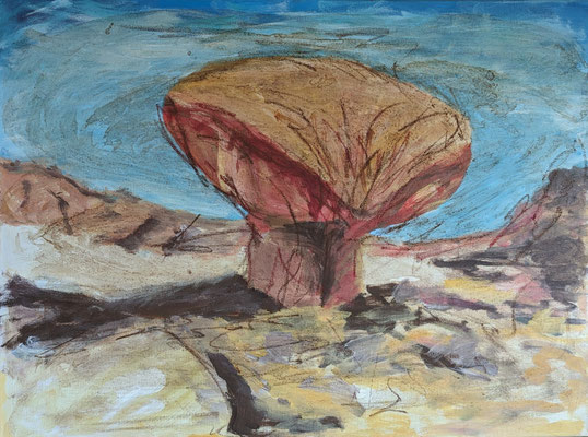 Strukturen der Wüste II, 60x80 cm, Acryl u. Ölkreide auf Leinwand