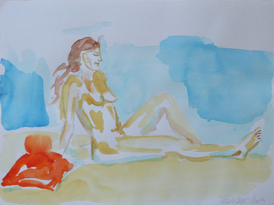 Akt Nr. 2009, 30x40 cm, Aquarell auf Papier
