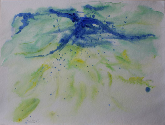 Lavendelblau, 36x48 cm, Aquarell u. Stift auf Papier