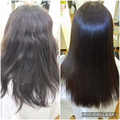 浜松市 40代 エイジング毛 縮毛矯正失敗のビフォーafter