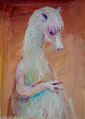 Portrait Pferd. Öl auf Leinwand 32 x 21 cm