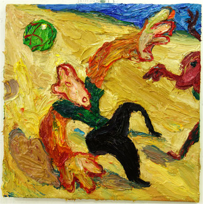 Ballspiel  Öl auf Leinwand  50 x 50 cm SOLD