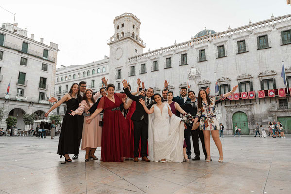 Fotografía de bodas en el ayuntamiento de Alicante