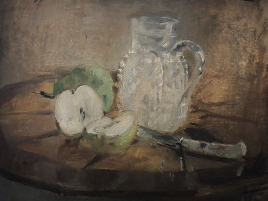 Berthe Morisot, Pomme coupée et pichet, 1876, Öl auf Leinwand