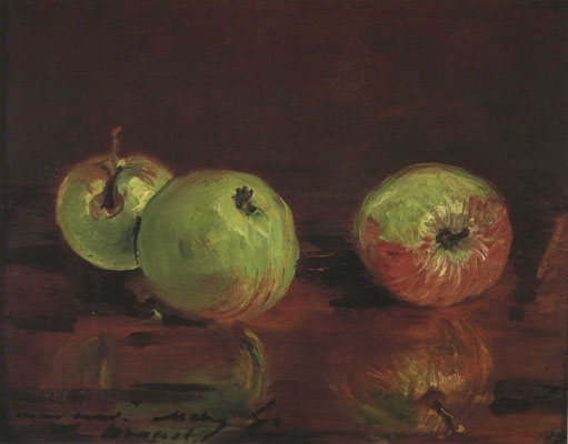 Édouard Manet, Trois Pommes, 1880, Öl auf Leinwand, 17x23 cm