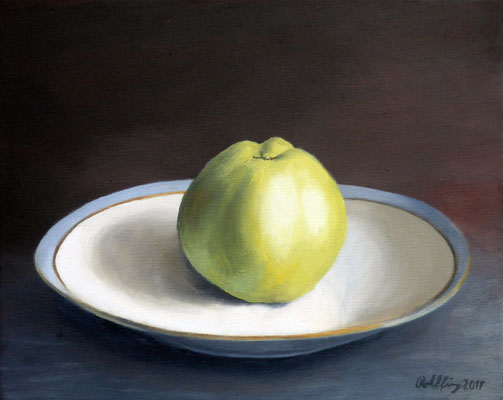 2019 Apfel (Hommage à Manet) Öl auf Leinwand 24x30 cm