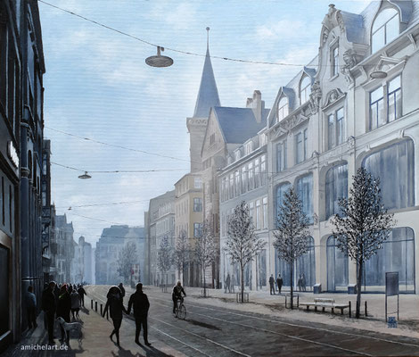 Am Anger in Erfurt - 2020, 46 x 55 cm, Öl auf Karton (verkauft)