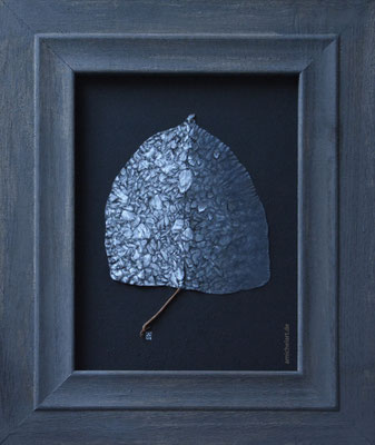 Pappel 2 - 2018, Acryl auf Pappelblatt