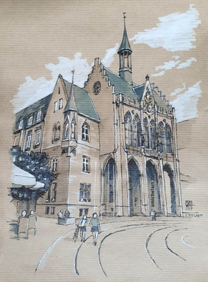 Erfurt, Rathaus - 2019, 21 x 29 cm, Filzstift auf Papier