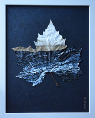 Ahorn 3 - 2017, Acryl auf Ahornblatt