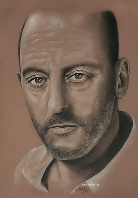 Jean Reno - 2011, 21 x 30 cm, Buntstift auf Karton