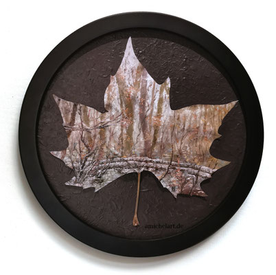 Ahorn 6 - 2019, Öl auf Ahornblatt