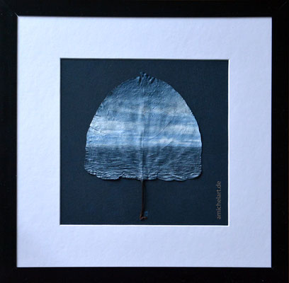 Pappel 1 - 2018, Acryl auf Pappelblatt