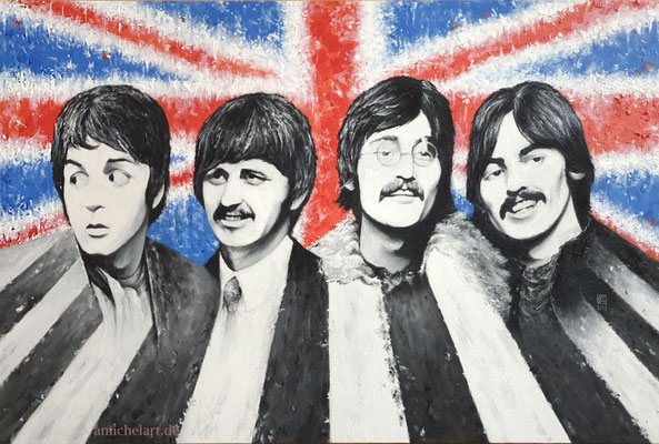 The Beatles - 2019, 40 x 60 cm, Öl/Acryl auf Leinwand