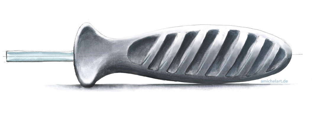 Handskizze für Designstudie "Schraubenziehergriff"