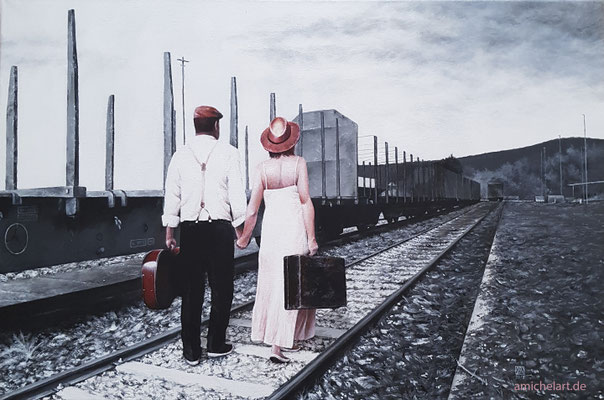 Das Brautpaar - 2018, 40 x 60 cm, Acryl auf Leinwand