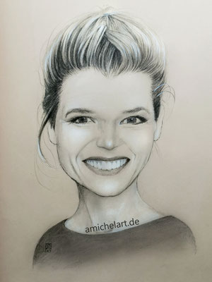 Anke Engelke - 2021, 21 x 30 cm, Buntstift auf Papier