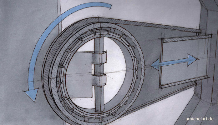 Handskizze zu Designprojekt "Verpackungsmaschine"