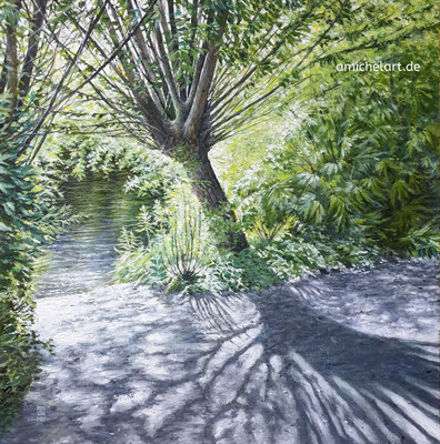 Frühling in Erfurt - 2021, 40 x 40 cm, Öl auf Karton