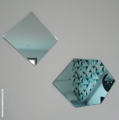 Chambre - Détail - Adolescent - Papier peint - miroir - géométrie 