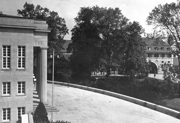 Erkennbar: der Usa-Bogen und in Hintergrund der Sprudelhof, Foto: Kerckhoff-Stiftung