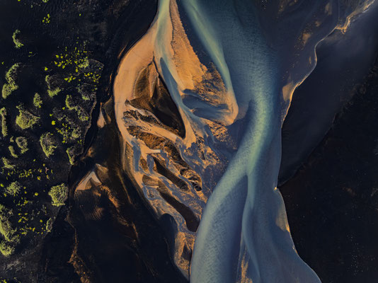 Luftaufnahme eines Flusses, Island