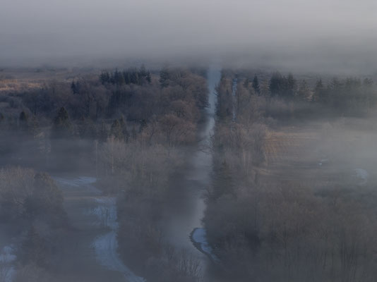 Fluss, Nebel, Loisach, Bayern