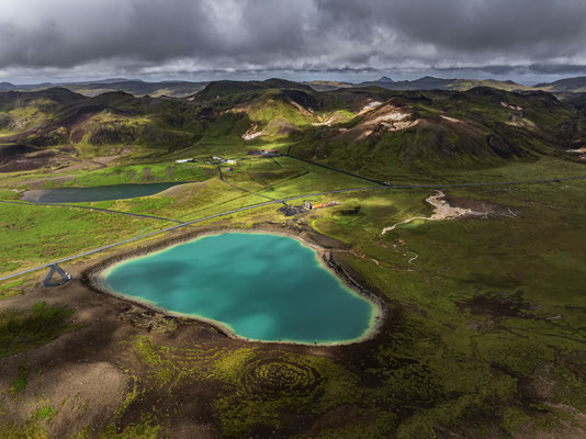Luftaufnahme, See, Reykjanes-Halbinsel, Island