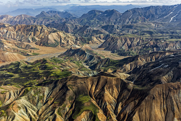 Luftaufnahme, Landmannalaugar, Isländisches Hochland, Island