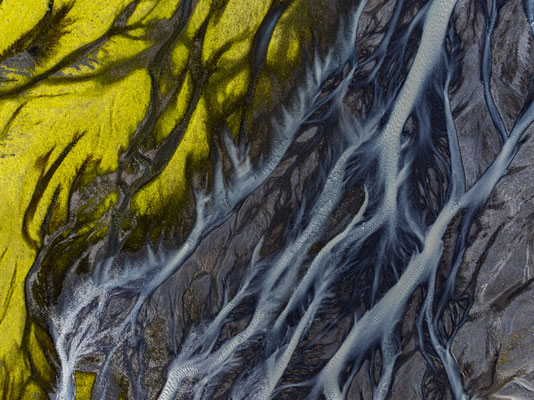 Luftaufnahme eines Flusses, Island