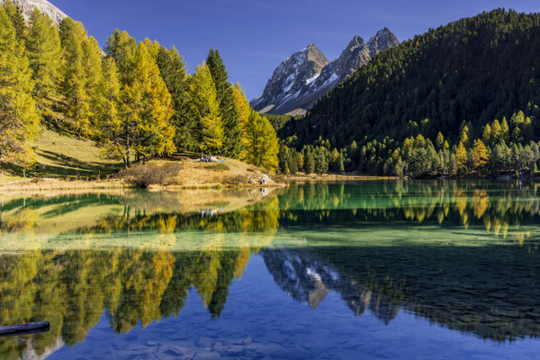 Palpuogna-See, Herbst, Engadin, Schweiz