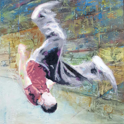 Parkour I 50 x 50 x 2 cm   31.08.2020 Acryl und Ölfarbe auf Lwd
