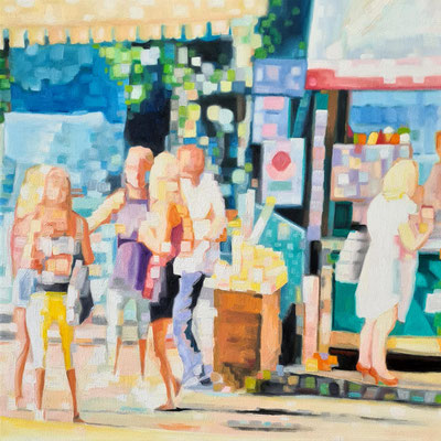 Kiosk I 2024 50 x 50 x 2 cm Oil on canvas