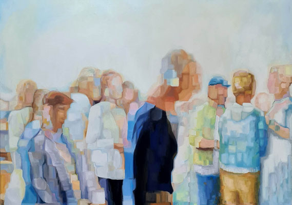 Hometownpeople V  100 x 140 cm Öl auf Leinwand von '22 in '25 überarbeitet