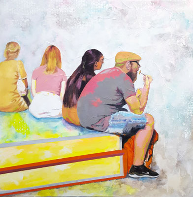 Best Place - 80 x 80 cm - Öl und Acrylfarbe auf Leinwand - Mindestgebot 650 statt 1200,-